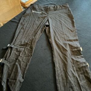Men's Black Pinstripe Cargo Pants
